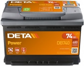 АККУМУЛЯТОР DETA POWER DB740 (74 A/H) 680 A R+