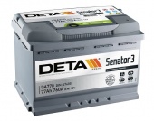 АККУМУЛЯТОР DETA SENATOR 3 DA770 (77 A/H) 760 A R+