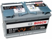 АККУМУЛЯТОР BOSCH S5 A11 AGM (80 A/H) 800 A R+