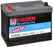 АККУМУЛЯТОР HAGEN ASIA (70 A/H) 540 A R+